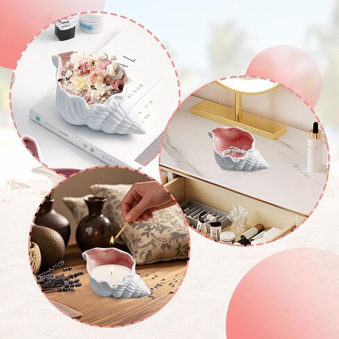 Pink Ceramic Conch Jewelry Tray, Conch Shape Jewelry Dish Ceramic Holder Ring Trinket Plate Ocean Coastal Decor Jewelry Plate Tray Key Bowl for Jewelry Christmas Room Beach Decor in Saudi Arabia