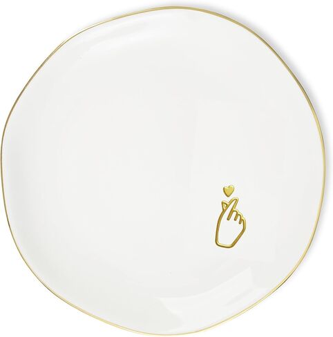 InnoBeta Kpop Gifts for Girls, Kpop Gifts Ring Dish - 4.75" Handcrafted Ceramic Ring Dish with Gold Trim, Decorative Trinket Dish for Rings Earrings in Saudi Arabia