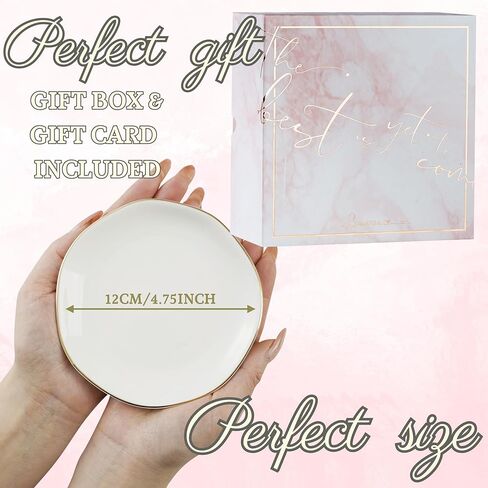 InnoBeta Kpop Gifts for Girls, Kpop Gifts Ring Dish - 4.75" Handcrafted Ceramic Ring Dish with Gold Trim, Decorative Trinket Dish for Rings Earrings in Saudi Arabia