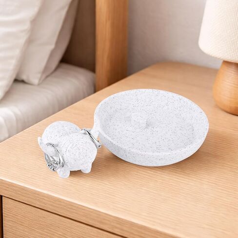 Highland Cow Ring Holder with Dish, Cute Jewelry Organizer Trinket Plate for Rings Earrings Necklaces Decorative Cow Jewellery Holder Tray for Engagement Wedding Vanity Dresser Women Decor in Saudi Arabia