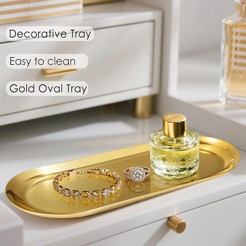 صينية عطر من الستانلس ستيل، ذهبي، 12 بوصة - عبوتان in Kuwait