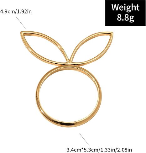 6 Pcs Cute Hollowed Out Bunny Napkin Rings, Simple Alloy Easter Bunny Napkin Holder, Easter Wedding Birthday Party Tabletop Decoration Accessories in Saudi Arabia