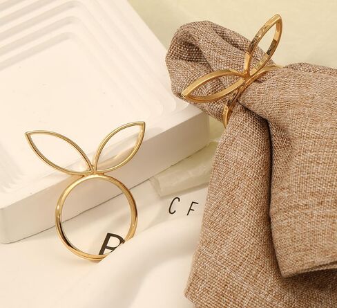 6 Pcs Cute Hollowed Out Bunny Napkin Rings, Simple Alloy Easter Bunny Napkin Holder, Easter Wedding Birthday Party Tabletop Decoration Accessories in Saudi Arabia