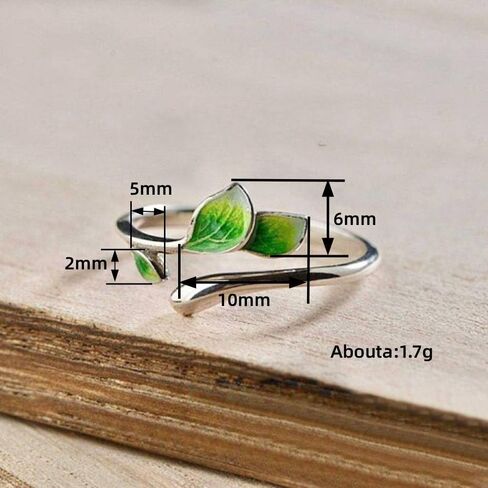 Leaf Open Ring for Women Adjustable Plant Jewelry for Daily Wear in Saudi Arabia