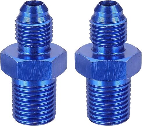 uxcell 2Pcs 8AN Male Flare to 3/8" NPT Pipe Fitting, Aluminum Straight Male Union Coupler Connector Fuel Hose Adapter for Automotive, Blue in Saudi Arabia