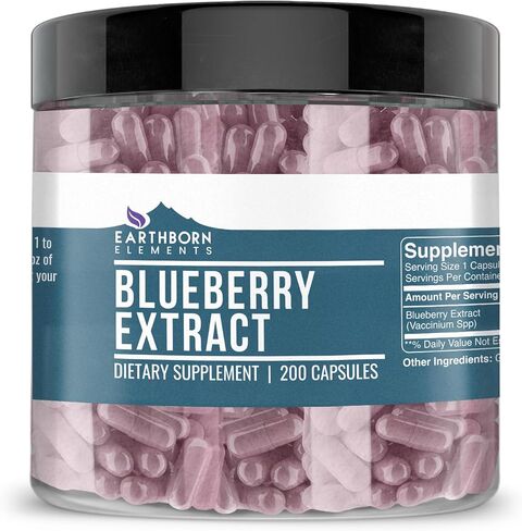 Earthborn Elements Blueberry 10:1 Extract Capsules, Pure & Undiluted, No Additives in Kuwait