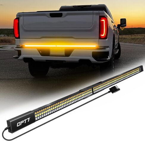OPT7 60" Redline Parlux Triple Row LED Tailgate Light Bar w/Sequential Amber Turn Signal, Weatherproof Rigid Aluminum Frame Light Strip for Trucks, Pickup - Full Function Reverse Brake Running in Kuwait
