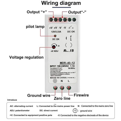 1pcs 5V 12V 24V 48V Power MDR-20W 60W 100W Industrial AC/DC Din Rail Power Supply Switch Single Output Switching(MDR-100-12V) in Saudi Arabia