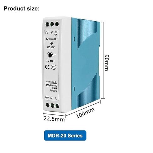 1pcs 5V 12V 24V 48V Power MDR-20W 60W 100W Industrial AC/DC Din Rail Power Supply Switch Single Output Switching(MDR-100-12V) in Saudi Arabia