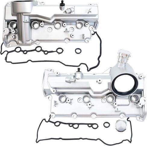 MITZONE Aluminum Valve Cover Set Compatible with Nissan Titan Armada Titan XD 2016-2024 NV2500 NV3500 2017-2021 Infiniti QX80 QX56 2011-2020 5.6L Replace 132641LA1A 13264-EZ30B Silver in Saudi Arabia