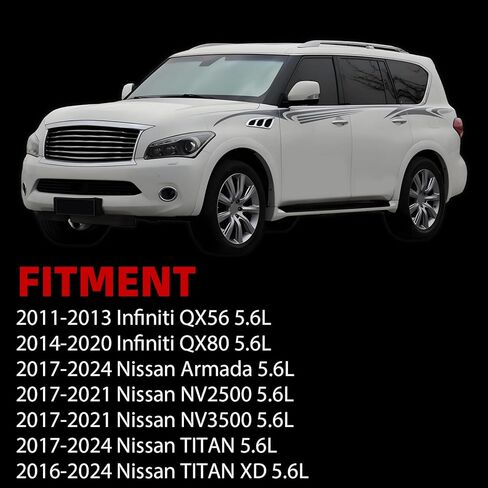 MITZONE Aluminum Valve Cover Set Compatible with Nissan Titan Armada Titan XD 2016-2024 NV2500 NV3500 2017-2021 Infiniti QX80 QX56 2011-2020 5.6L Replace 132641LA1A 13264-EZ30B Silver in Saudi Arabia