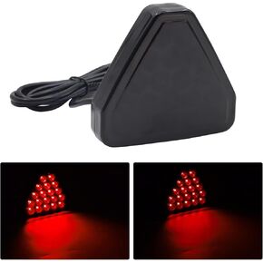 jose2015 قطعة واحدة من ضوء الفرامل الخلفي للسيارة المثلث باللون الأحمر، مصباح فرامل خلفي عالمي 12 فولت 19 مصباح فرامل ثالث ضوء F1 لدراجة نارية ATV شاحنة SUV (غلاف أسود) in Kuwait