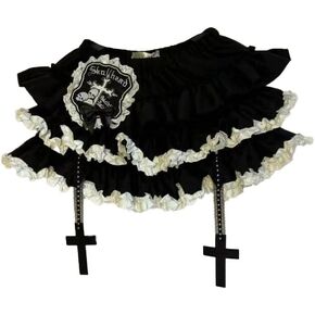 Gothic Y2k Cross Short Skirt Elastic Waist Womens High Street Chic Thin Hot Girl Skirts Aesthetic Punk Outfits in Kuwait