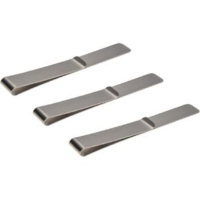Valyria Pack of 3 Silver Stainless Steel Super Long Money Clip Cash Credit Card Holder Metal Money Clips (3pcs) in Kuwait