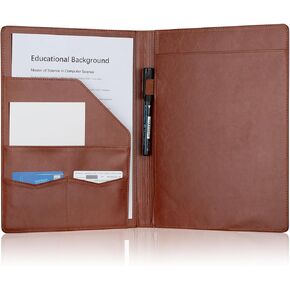 Padfolio Portfolio Binder, Faux Leather Folder, Resume Interview Legal Document Organizer, Letter Sized Writing Pad w/Business Card Holder, A4 Professional Folio for Office Conference (Black) in Saudi Arabia
