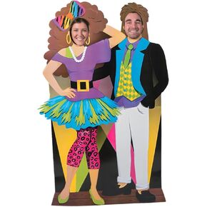 Awesome 80s Couple Life-Size Cardboard Cutout Stand-Up – 42.75" x 68" (1 Piece) – One-Sided Photo Prop; Simple Assembly – Perfect for 80s Proms, Homecoming, Birthdays & Corporate Themes. in Saudi Arabia