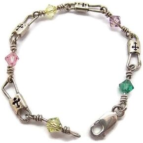 أعمال المجوهرات التوأم سوار الصيادين من الرجال الفضة الاسترليني تصميم الارتباط برعم، حبات الكريستال in Kuwait