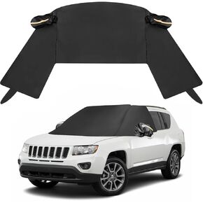 CDIYTOOL Windshield Window Snow Cover with 2 Hooks and 2 Mirror Covers Ice and Snow Front Window Sunshade Cover Fit for SUVs, Trucks, Cars (Black-SUVs) in Saudi Arabia