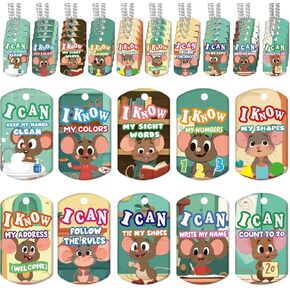 60 Set Student Dog Tags Bulk Reading Student Incentives Acrylic Dog Tag Necklaces for Recognition Award Education Reward Gifts School Teacher Supplies, 2 x 1. 1 Inches in Saudi Arabia
