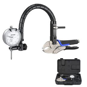 مجموعة قرص HDLNKAK ومفصل دوار/كرة مع مقبض TPR غير قابل للانزلاق، ومؤشر قرص 0-1 بوصة 0.001 بوصة (أبيض) وحامل جذعي مرن 360 درجة، أداة قياس تسطيح قرص فرامل السيارات. in Kuwait