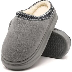 شباشب منزلية للنساء والرجال، شباشب نسائية منصة EVA نعل دافئ غامض مبطن بالفرو الصناعي من جلد الغزال قصير أحذية الكاحل للنساء أحذية مضادة للانزلاق مقاس داخلي in Kuwait