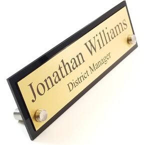 لافتة مكتبية للمكتب التنفيذي - منقوشة خصيصًا بدرجتين من اللون مع لوحة خلفية من الأكريليك، ولوحة، ولوحة اسم تميزك!! - 2 بوصة × 8 بوصة من 2 بوصة × 10 بوصة - علامة منقوشة بالليزر in Kuwait