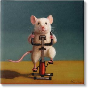 Stupell Industries Funny Workout Mouse Canvas Wall Art by Lucia Heffernan in Kuwait