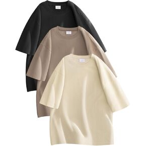 تي شيرت رجالي ثقيل 240 جرامًا للمتر المربع من القطن تي شيرت رياضي مناسب للتمرينات الرياضية وقمصان رياضية كبيرة الحجم in Kuwait