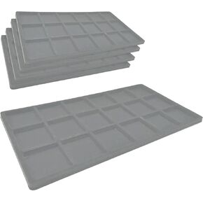 صندوق رواية مكون من 5 عبوات مكونة من 24 فتحة ببطانة سوداء لدرج تخزين المجوهرات مقاس 14.75 × 8.25 × 1 بوصة - وسادة تنظيم المجوهرات للأدراج وعروض المتاجر - منصات عرض المجوهرات للخواتم والأقراط والمعلقات in Kuwait