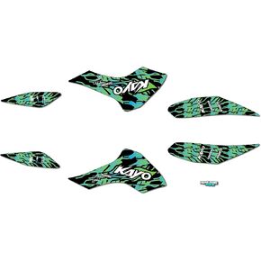 مجموعة رسومات لـ Kayo SPORTS ATV FOX-70، AY-70، STORM-70 (جميع السنوات) سلسلة THUNDER وردي 09 ميل - مجموعة ملصقات رسومات السباق المخصصة ATV UTV، بدون بلاستيك in Kuwait