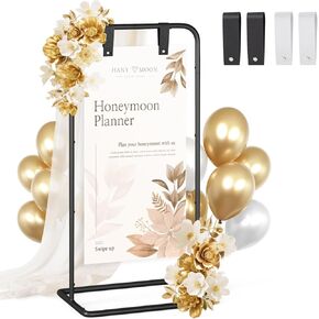Wedding Welcome Sign Stand, Adjustable Welcome to Our Wedding Sign Holder,Heavy Duty Easel Stand for Sign, Wedding Seating Chart Stand, Easel for Display (Gold) in Saudi Arabia