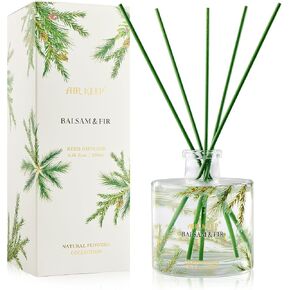 Airkeep Reed Diffuser، مجموعة ناشر عطور منزلية من البلسم والتنوب، 6.76 أونصة سائلة، تتضمن 8 أعواد ناشرة للقصب، ناشر زيت عطري - ناشر للعلاج العطري، ديكور مكتب غرفة النوم والمنزل وهدية in Kuwait