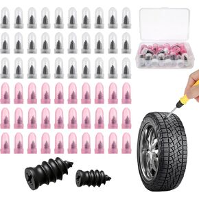 60PCS Tire Repair Rubber Nail, 2 Sizes Vacuum Tire Plug Screws, Car Quick Fix Tire Plug Kits, Self Service Tire Repair Tools for Car, Motorcycle, Truck, Tractor Puncture, with Box Packaged in Saudi Arabia