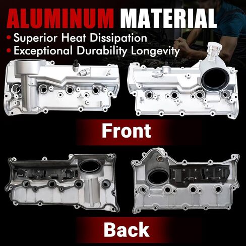 MITZONE Aluminum Valve Cover Set Compatible with Nissan Titan Armada Titan XD 2016-2024 NV2500 NV3500 2017-2021 Infiniti QX80 QX56 2011-2020 5.6L Replace 132641LA1A 13264-EZ30B Silver in Saudi Arabia