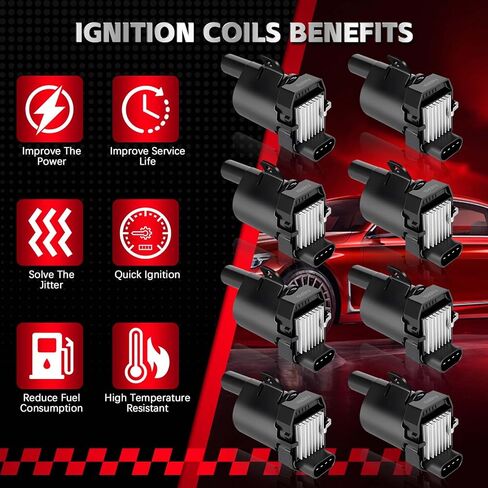 FAERSI Set of 8 Ignition Coil Pack for V8 5.3 6.0 Chevy Silverado 1500 2500 Tahoe Suburban Express GMC Sierra Yukon XL Savana Escalade 2000 2001 2002 2003 2004 2005 Coils Replaces# UF262 D585 in Saudi Arabia