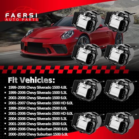 FAERSI Set of 8 Ignition Coil Pack for V8 5.3 6.0 Chevy Silverado 1500 2500 Tahoe Suburban Express GMC Sierra Yukon XL Savana Escalade 2000 2001 2002 2003 2004 2005 Coils Replaces# UF262 D585 in Saudi Arabia