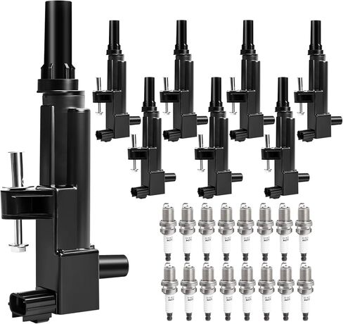 Ignition Coil Pack and Spark Plugs fit for V8 4.7L 2008 2009 2010 Jeep Grand Cherokee Commander, Dodge Ram 1500 Durango Dakota Dakota, Chrysler Aspen 08 09 10, UF601, Set of 8 Coils + 16 Spark Plugs in Saudi Arabia