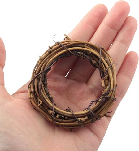 12PCS Natural Grapevine Wreath Set Diameter 2.36 Inches Handmade Rattan Woven Rings DIY Autumn Home Decoration Materials for Christmas Door Dried Flowers Wall Hangings Wedding Parties in Saudi Arabia