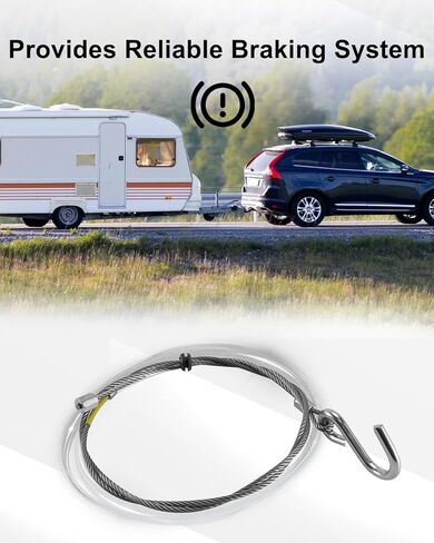 34370 Trailer Safety Breakaway Cable with Hook UpFit For A-60 Brake Actuator Disc and Drum Replace 32264K 071-195-00 in Kuwait