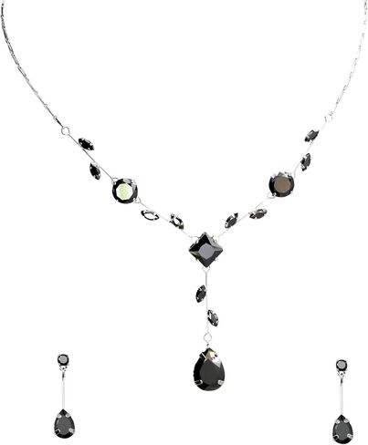Faship Gorgeous CZ Crystal Floral Necklace Earrings Set in Saudi Arabia