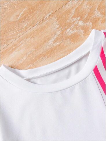 OYOANGLE Girl's Striped Short Sleeve Summer Tie Front Mini Dress Color Block Bow Asymmetrical Hem Dress in Saudi Arabia