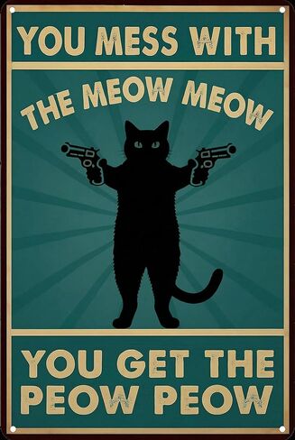 Funnysign Cat Lovers Gifts Welcome To The Bathroom A Cat Will Be with You Tin Sign for Bathroom Toilet Decor 8 X 12 Inch(3996) in Saudi Arabia
