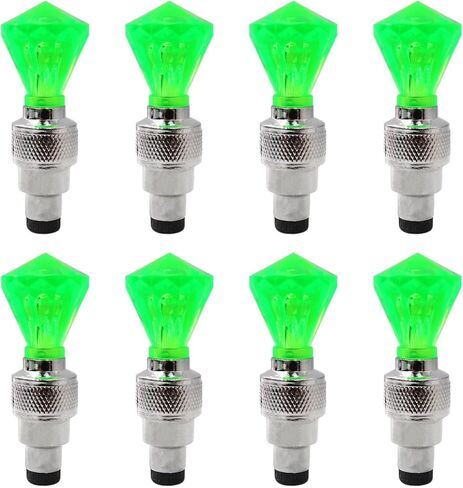 8 Pcs 2025 Upgraded GEM Shape Valve Stem LED Wheel Lights Cap Car Auto Wheel Tire Tyre Air Valve Stem LED Light Cap Cover Accessories for Bike Car Motorcycle Blue (Blue LED) in Saudi Arabia
