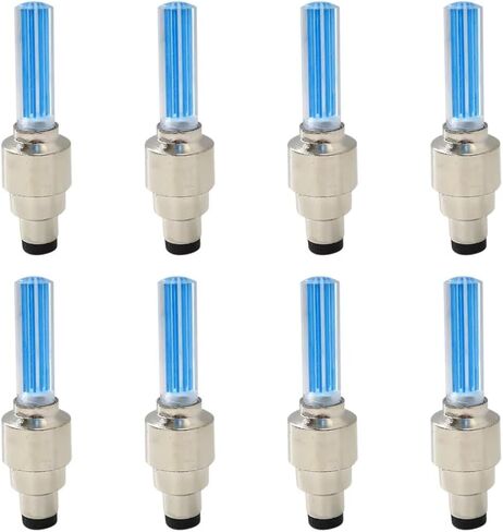 8 Pcs 2025 Upgraded GEM Shape Valve Stem LED Wheel Lights Cap Car Auto Wheel Tire Tyre Air Valve Stem LED Light Cap Cover Accessories for Bike Car Motorcycle Blue (Blue LED) in Saudi Arabia