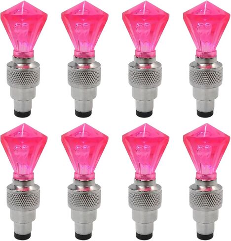 8 Pcs 2025 Upgraded GEM Shape Valve Stem LED Wheel Lights Cap Car Auto Wheel Tire Tyre Air Valve Stem LED Light Cap Cover Accessories for Bike Car Motorcycle Blue (Blue LED) in Saudi Arabia