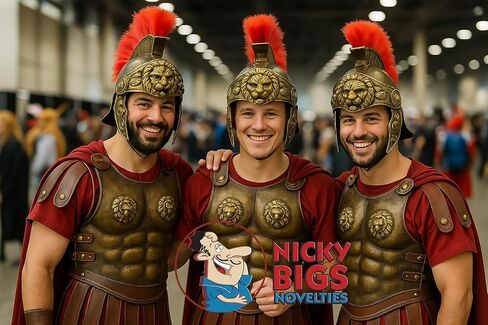 Nicky Bigs Novelties Deluxe Adult Roman Helmet with Red Fake Feather Plume Size Large Greek Gladiator Costume Helmets Trojan Legion Helmet Adjustable in Saudi Arabia