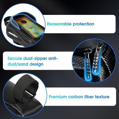 Hard Shell Frame Bag Compatible Fit for Ridstar Q20/Q20 Pro Lite EBike, Waterproof Phone Mount Pouch,Top Tube Storage Bag,Headphone Cable Hole in Saudi Arabia