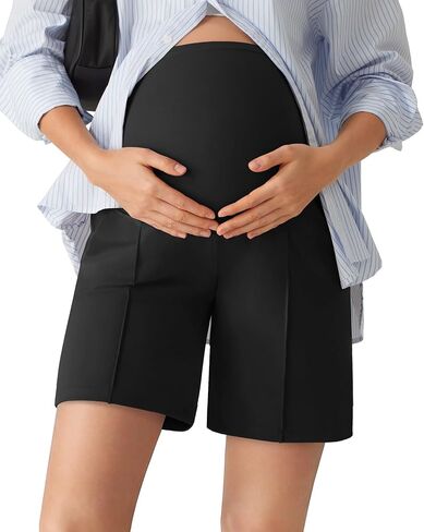 G4Free Evergoing Maternity Shorts with Pockets Over The Belly Stretchy Pregnancy Pants Casual Workout in Saudi Arabia