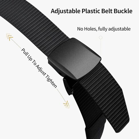 3 Pack Military Canvas Tactical Belts Men, Holes Free Nylon Web Mens Belt with Quick Release Plastic Buckle, TSA Safe in Saudi Arabia
