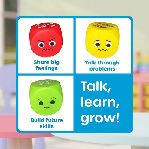 مكعبات حل النزاعات من Learning Resources - مكعبات بدء المحادثة، ألعاب علاجية للأطفال، بطاقات المهارات الاجتماعية، ألعاب التعلم العاطفي الاجتماعي، أسئلة الطاولة للعشاء العائلي in Saudi Arabia